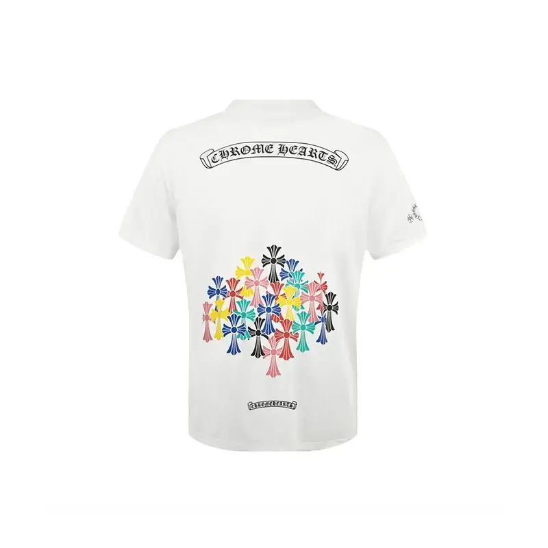 Multi Color Cemetery Chrome Hearts White T-Shirt