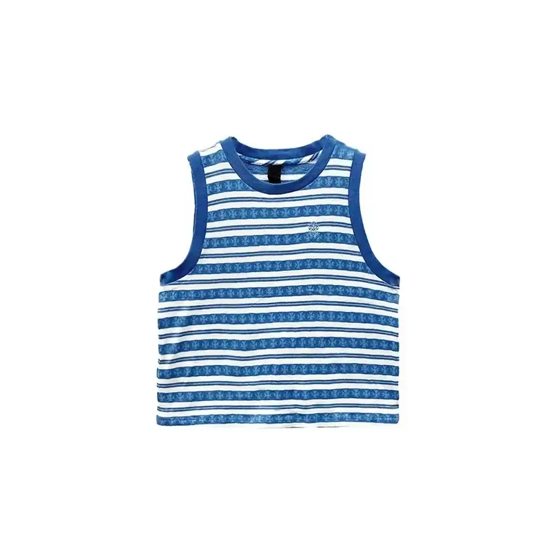 Blue Stripes Chrome Hearts Tank Top Women