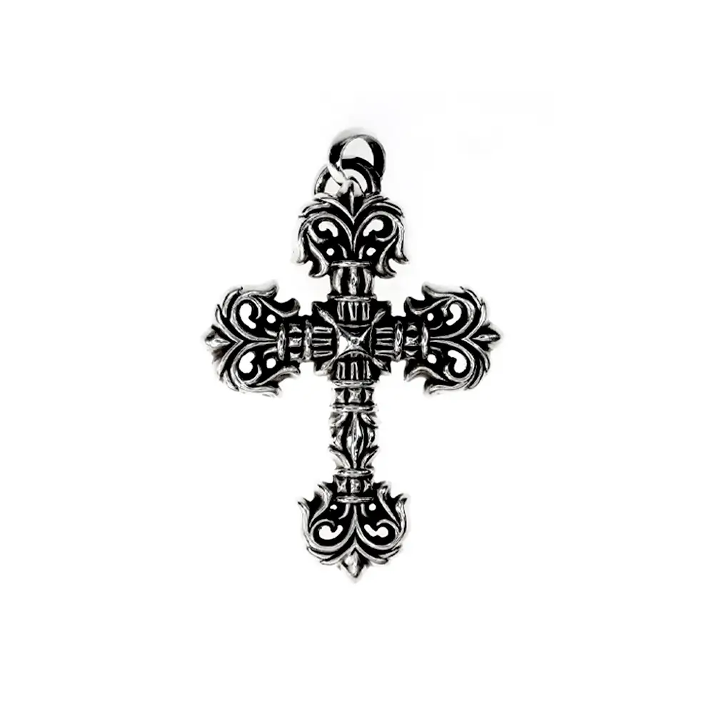 Large Chrome Hearts Filigree Cross Pendant Necklace
