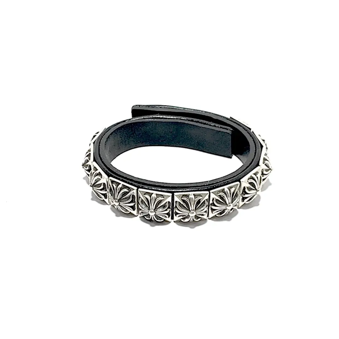 CH Plus Pyramid Chrome Hearts Bracelet Leather - Rock Style