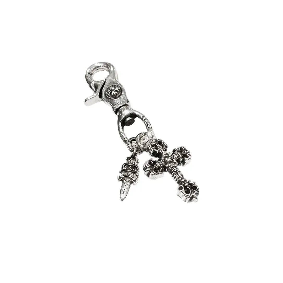 Chrome Hearts Sword Pendant Filigree Cross Keychain