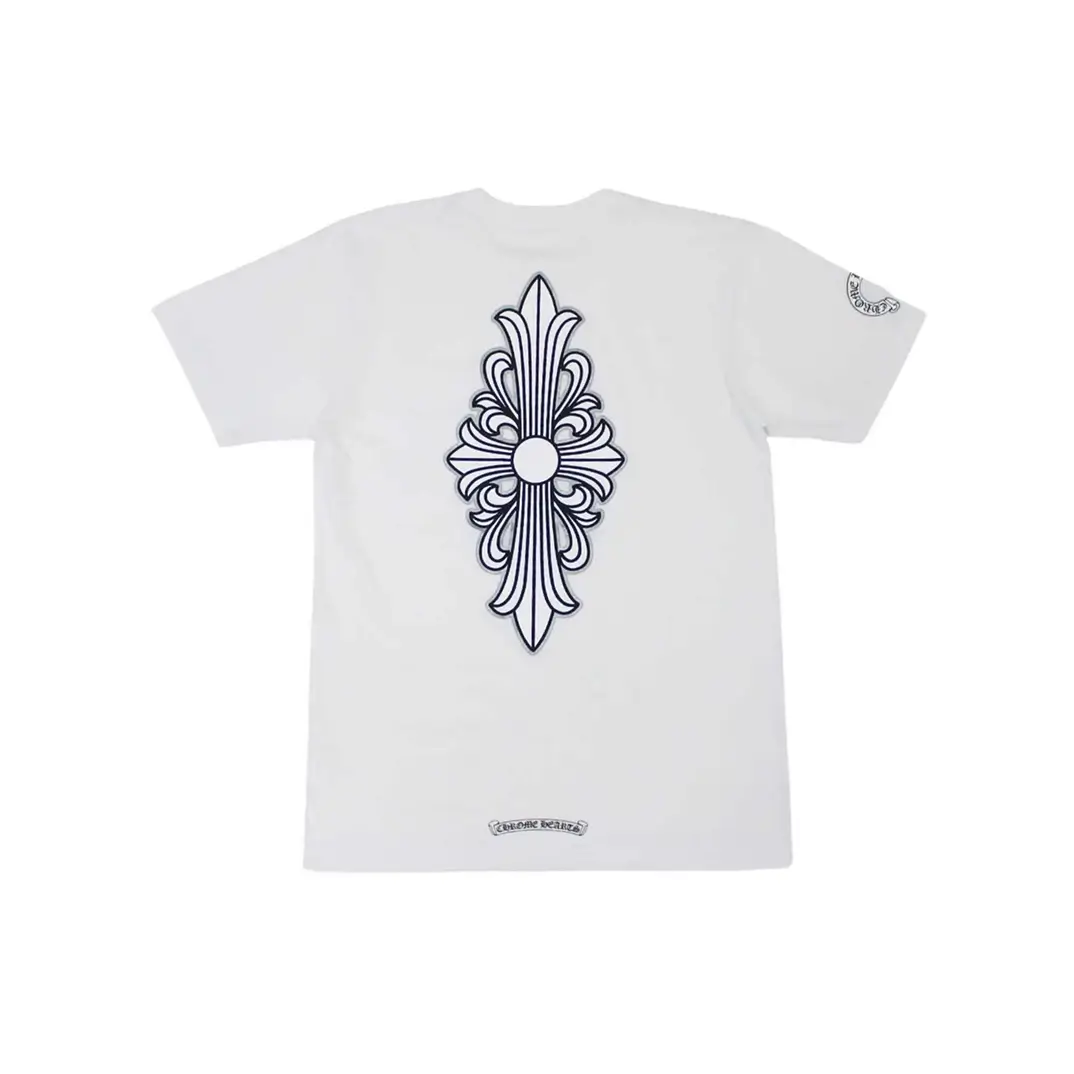 Buy Chrome Hearts New Arrivals online - at Floral Cross White Chrome Hearts T Shirt - Rocker Chic Look