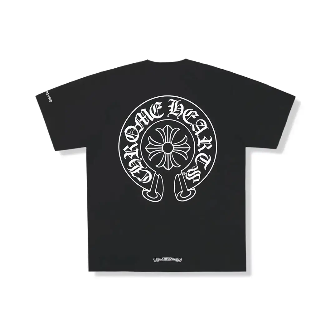 Buy Chrome Hearts New Arrivals online - at Chrome Hearts Horseshoe Logo Pocket Black Tee