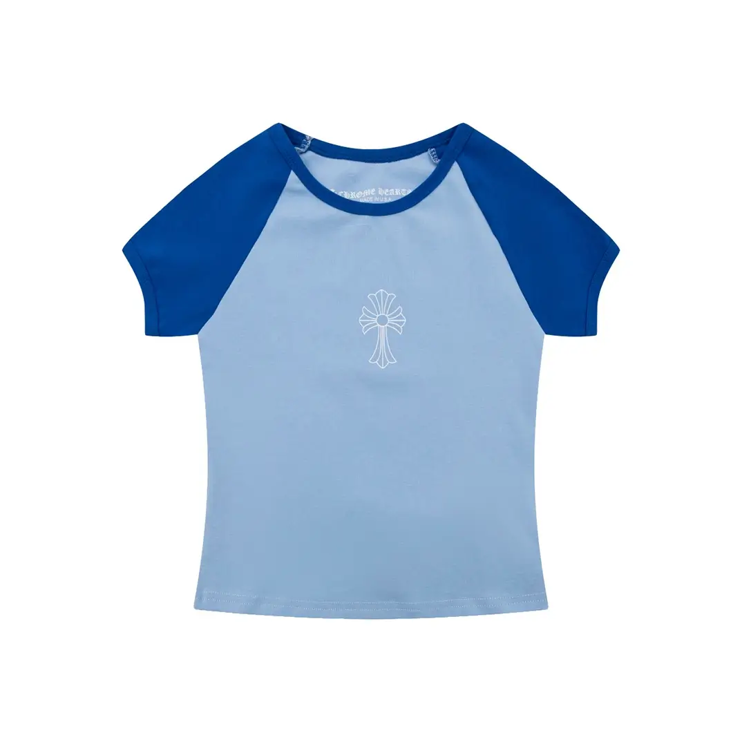 Buy Chrome Hearts New Arrivals online - at Cross Baby Chrome Hearts Blue T Shirt - Streetwear Icon
