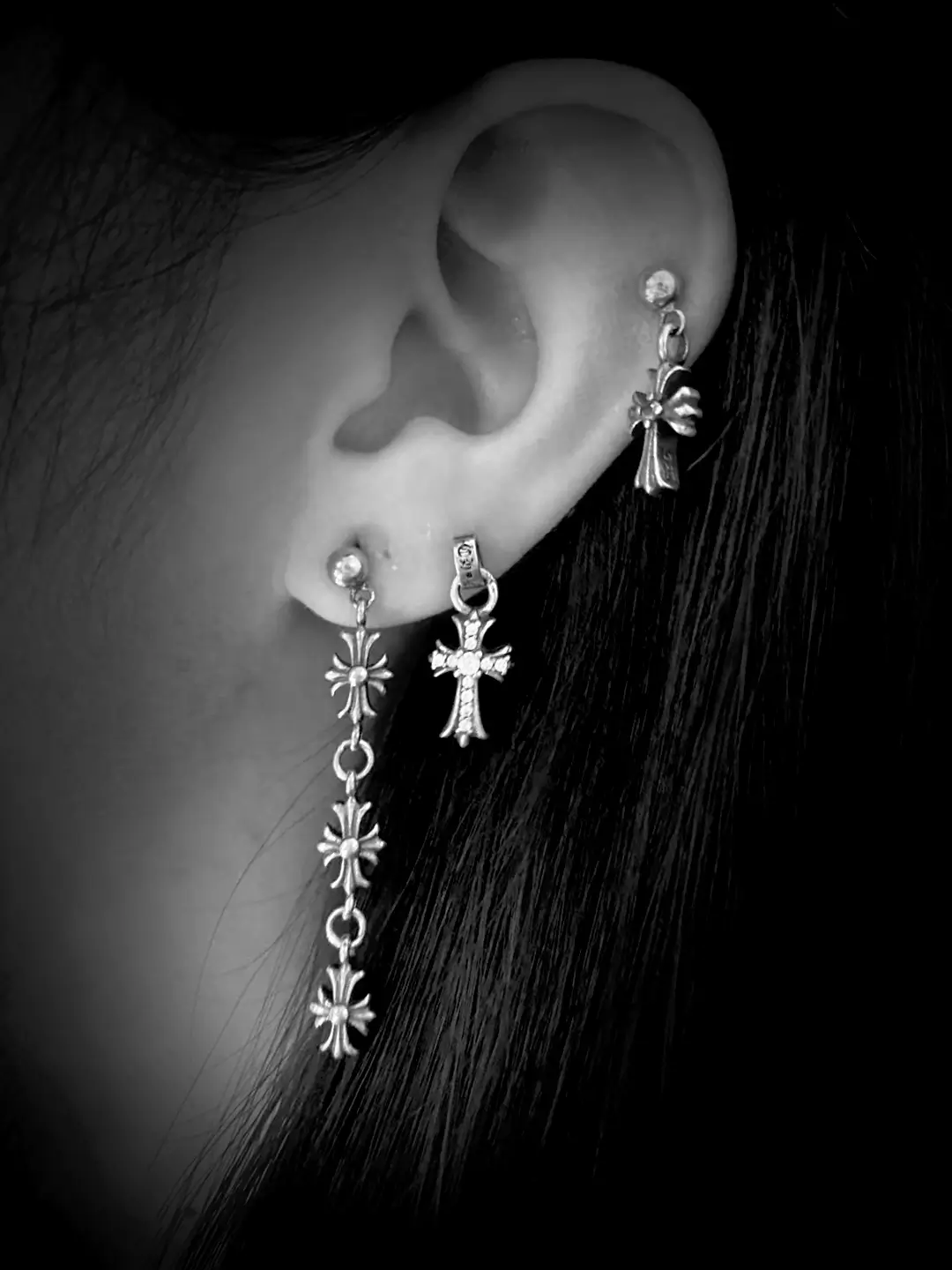 Chrome Hearts earrings for punk rock gothic looks