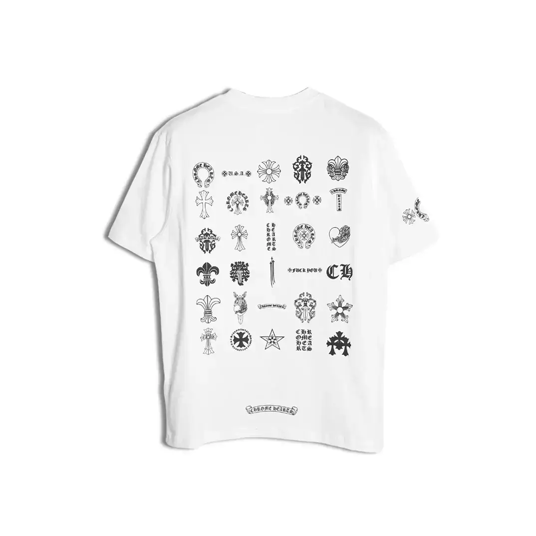 Buy Chrome Hearts New Arrivals online - at Multi Logo Chrome Hearts T Shirt White - Edgy & Trendy