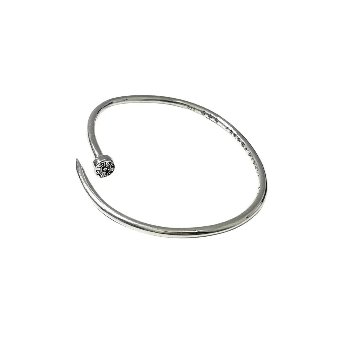 Flat Cross Nail Chrome Hearts Bangle Bracelet
